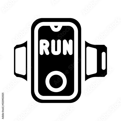 phone armband running accessories glyph icon vector illustration