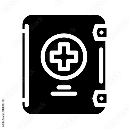compact first aid kit ultralight hiking glyph icon vector illustration