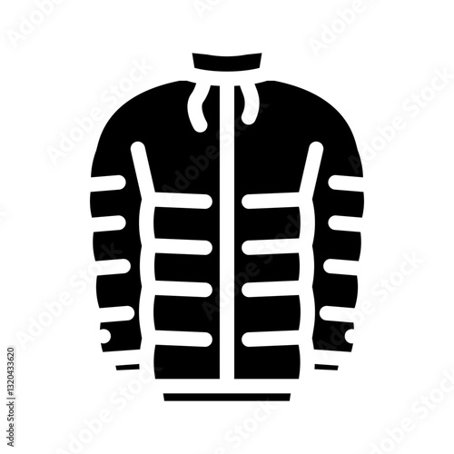 insulated jacket ultralight hiking glyph icon vector illustration