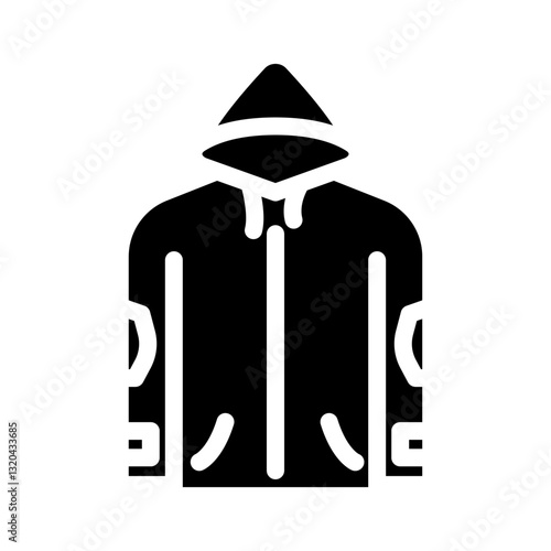 lightweight rain jacket ultralight trekking glyph icon vector illustration