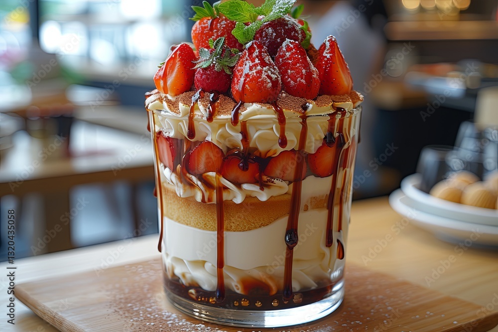 Japanese Layered Dessert With Berries