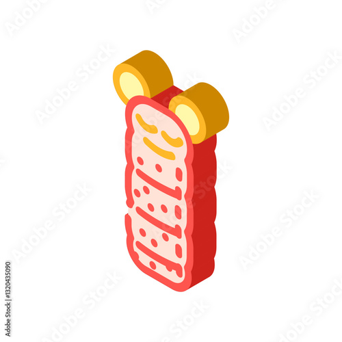 youth sleeping bag isometric icon vector illustration