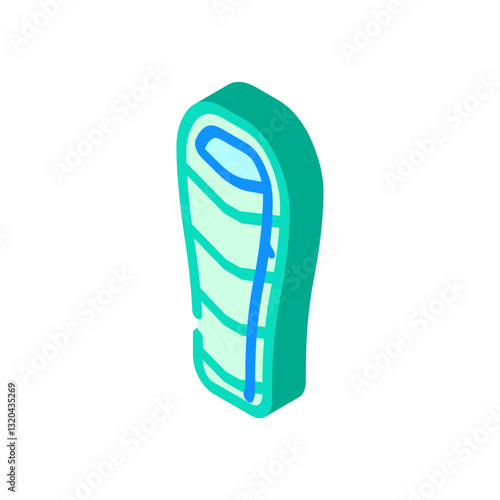 tapered sleeping bag isometric icon vector illustration