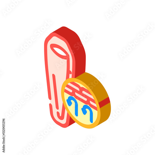 warm seam sleeping bag isometric icon vector illustration