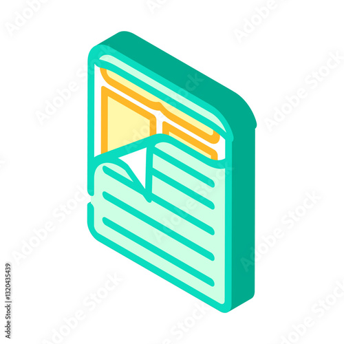 double blanket sleeping bag isometric icon vector illustration