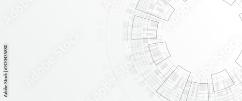 Gear circuit system element technology modern design. on white background.