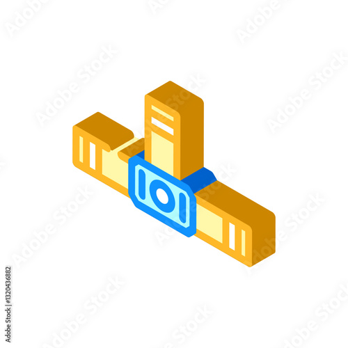 headlamp ultralight hiking isometric icon vector illustration