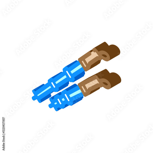trekking poles ultralight ultralight hiking isometric icon vector illustration