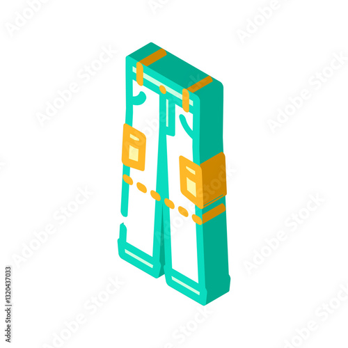 convertible pants ultralight hiking isometric icon vector illustration