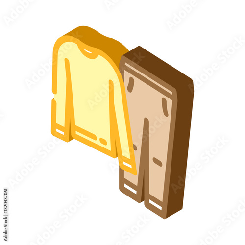 merino wool base layers ultralight hiking isometric icon vector illustration