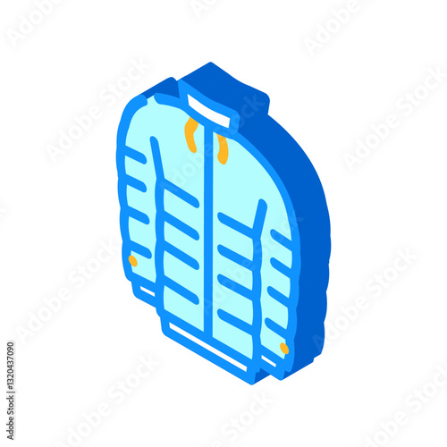 insulated jacket ultralight hiking isometric icon vector illustration