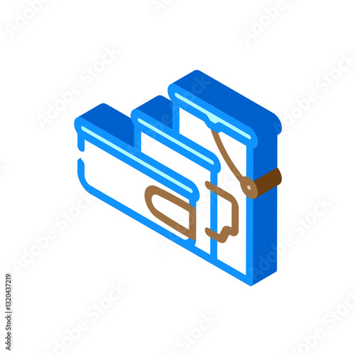 titanium cookware ultralight trekking isometric icon vector illustration
