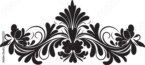 Ornamental Floral Border Vector, Vintage Flourish Design, Elegant Swirl Decoration