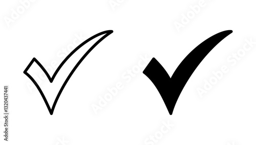 Check mark icon vector. Tick mark sign and symbol