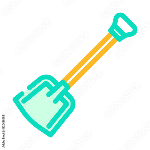 avalanche shovel snowboard color icon vector illustration