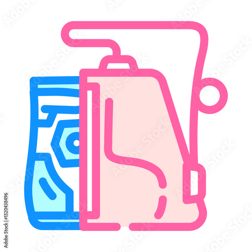 boot bag snowboard color icon vector illustration