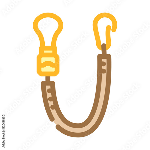 leash snowboard color icon vector illustration