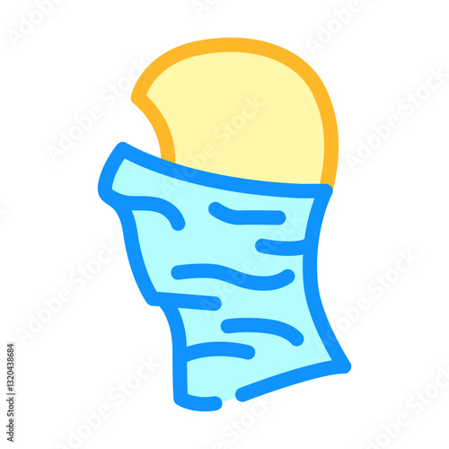neck gaiter balaclava snowboard color icon vector illustration