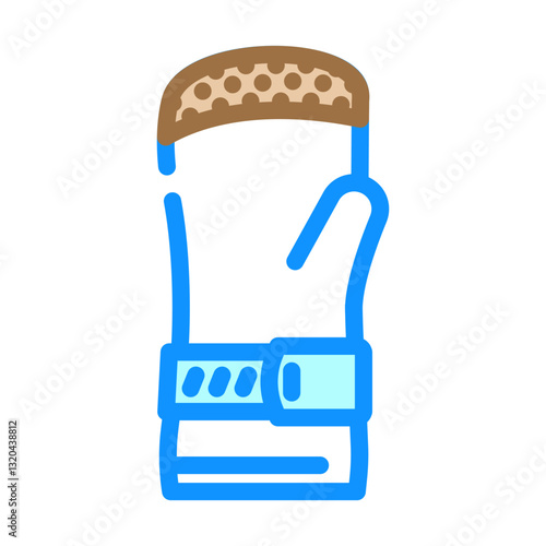 gloves mittens snowboard color icon vector illustration