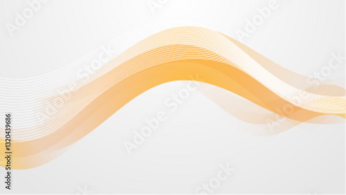 abstract white background with elegant golden waves vector illustration