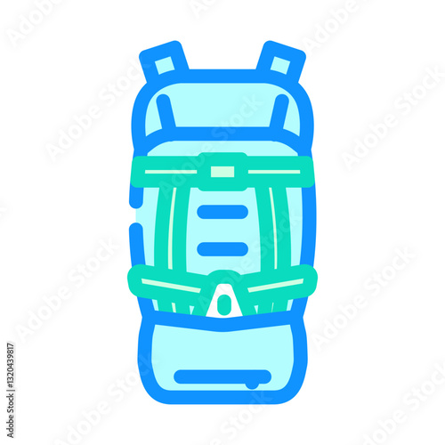 breathable hiking backpack color icon vector illustration