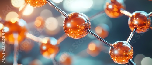 Close-up of colorful molecular structure.