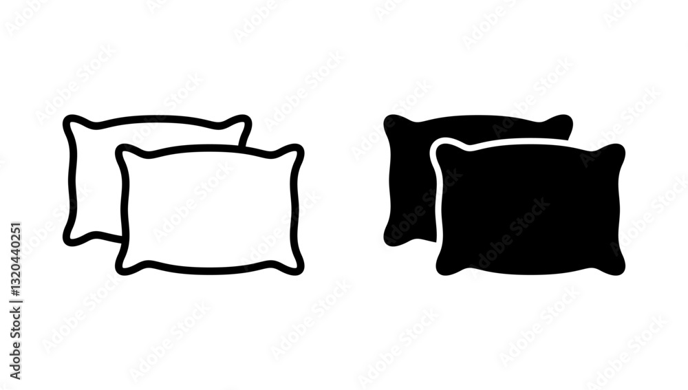 Pillow icon vector. Pillow sign and symbol. Comfortable fluffy pillow Pillow icon vector. Pillow sign and symbol. Comfortable fluffy pillow