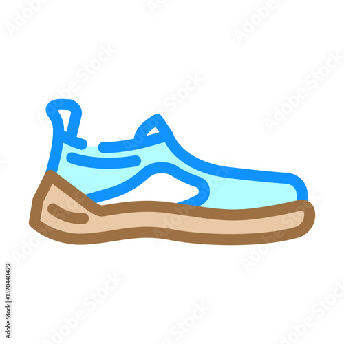 water shoes footwear tourism color icon vector illustration