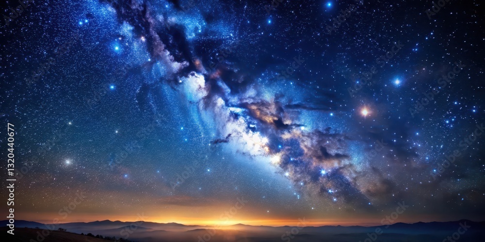 A serene and vast clear night sky filled with countless twinkling stars, a celestial wonder that inspires awe and contemplation A serene and vast clear night sky filled with countless twinkling stars, a celestial wonder that inspires awe and contemplation