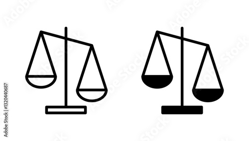 Scales icon vector. Law scale icon. Justice sign and symbol