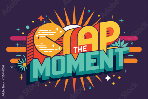 A lively flat design embodies joyful expressions and creativity with bright colors and unique shapes, Snap the moment Customizable Flat Illustration