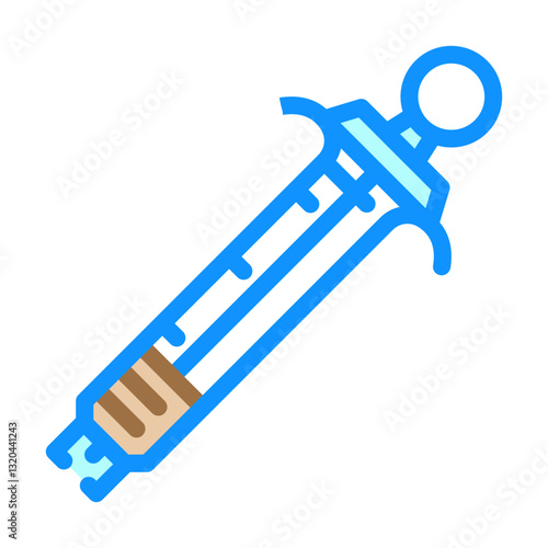 syringe for cardiac injection cardiology color icon vector illustration