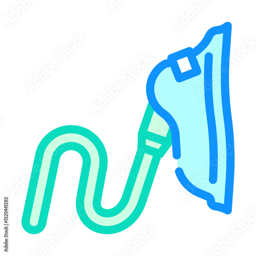 oxygen mask cardiology color icon vector illustration