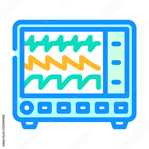 heart rate monitor cardiology color icon vector illustration