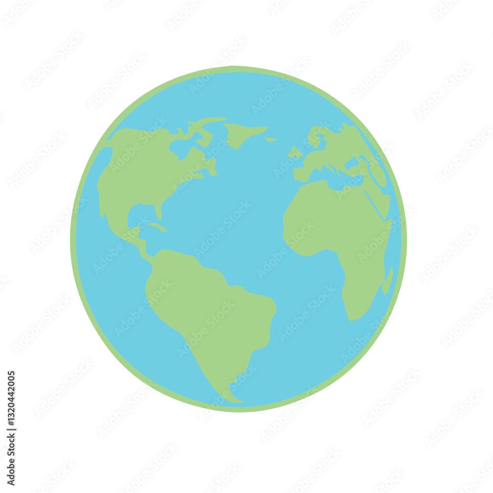 Simple Flat Earth Globe Illustration Simple Flat Earth Globe Illustration
