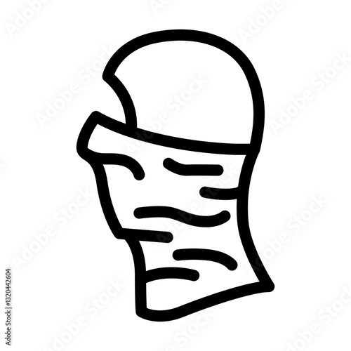 neck gaiter balaclava snowboard line icon vector illustration