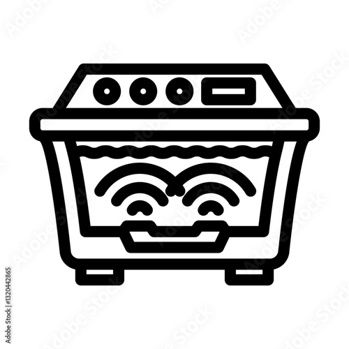 ultrasonic cleaner orthodontist line icon vector illustration