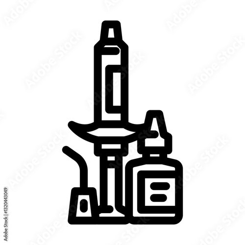 bonding adhesive orthodontist line icon vector illustration