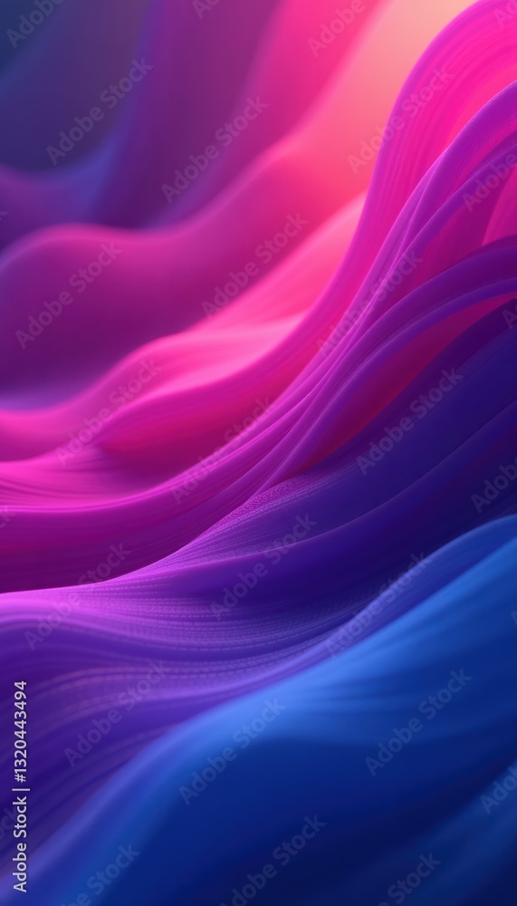 Obraz premium Abstract fluid waves background with vibrant magenta and blue gradients for modern digital design