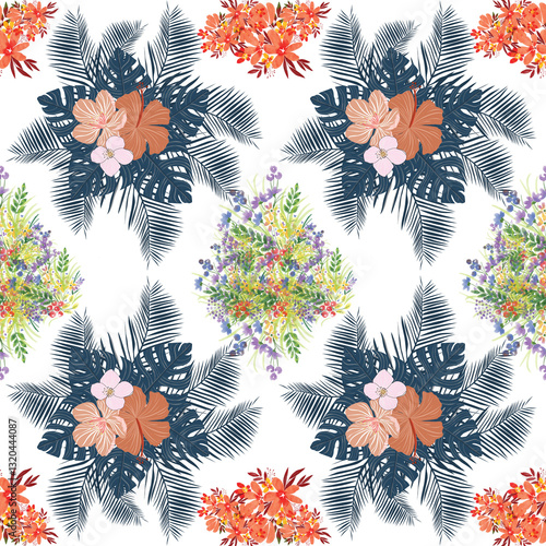 Tropical Floral Seamless Pattern