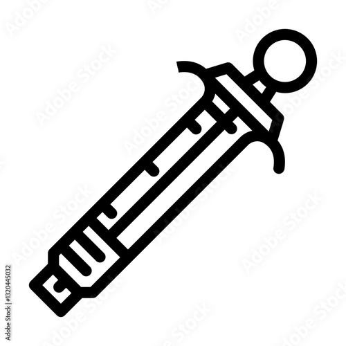 syringe for cardiac injection cardiology line icon vector illustration