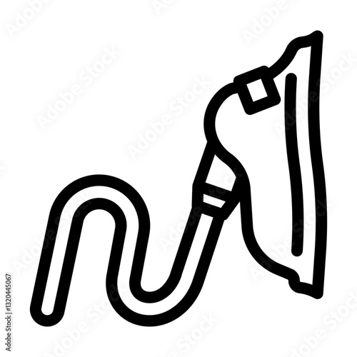 oxygen mask cardiology line icon vector illustration