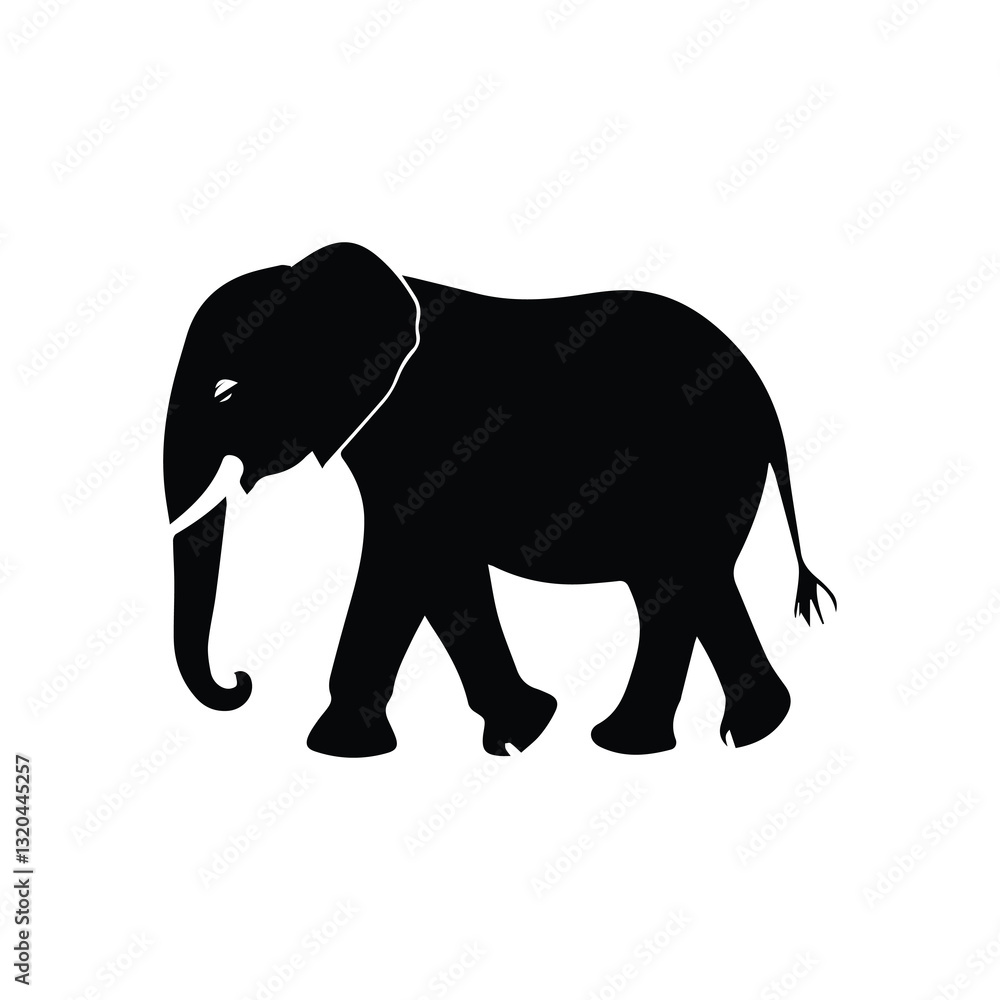 Fototapeta premium Simple Silhouette of an Elephant Walking