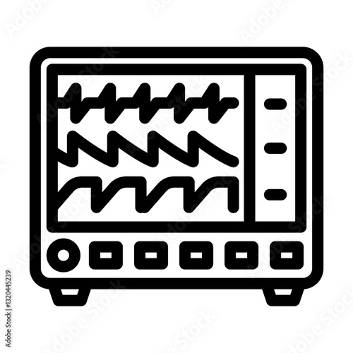 heart rate monitor cardiology line icon vector illustration