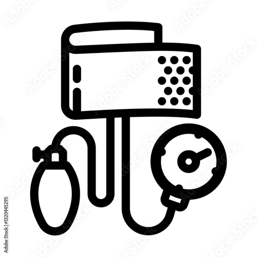 sphygmomanometer cardiology line icon vector illustration