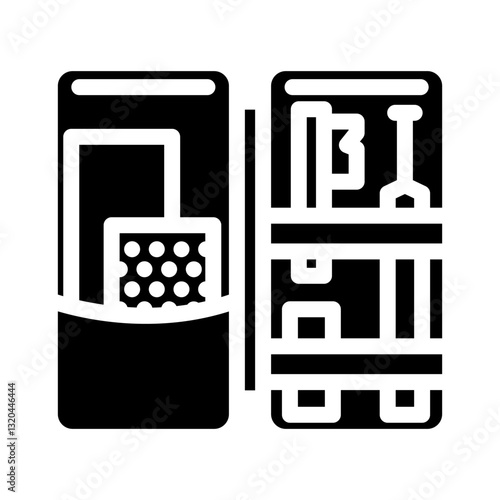 tuning kit snowboard glyph icon vector illustration
