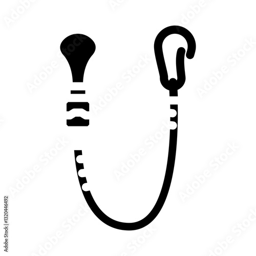 leash snowboard glyph icon vector illustration