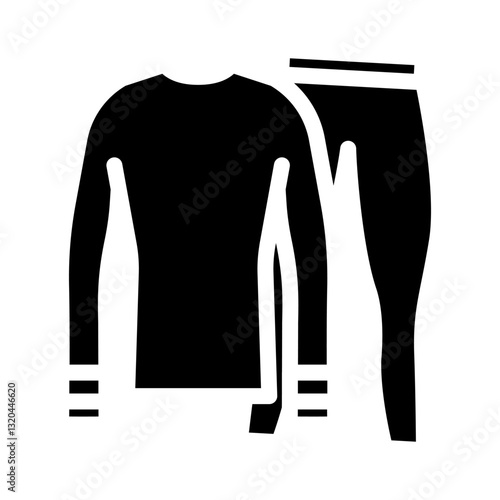 base layer thermal underwear glyph icon vector illustration
