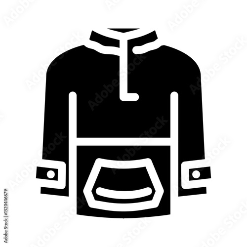 jacket snowboard glyph icon vector illustration