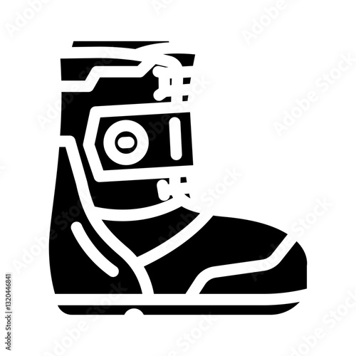 boots snowboard glyph icon vector illustration